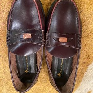 Women’s Girl’s STACY ADAMS Penny Loafers Brown Leather Size 5 M